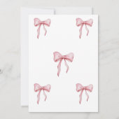 🎀 Pink Bow Birthday Party Invitation Cards Kaart (Achterkant)