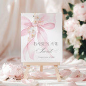 Pink Bow Bloemen Baby's zijn zoet Poster