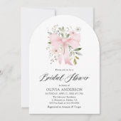 Pink Bow Bloemen Liefde in Bloom Arch Vrijgezellen Kaart (Voorkant)