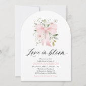 Pink Bow Bloemen Liefde in Bloom Arch Vrijgezellen Kaart (Voorkant)