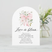 Pink Bow Bloemen Liefde in Bloom Arch Vrijgezellen Kaart (Staand voorkant)