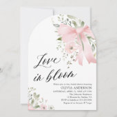 Pink Bow Bloemen Liefde in Bloom Arch Vrijgezellen Kaart (Voorkant)