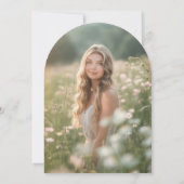 Pink Bow Bloemen Liefde in Bloom Arch Vrijgezellen Kaart (Achterkant)