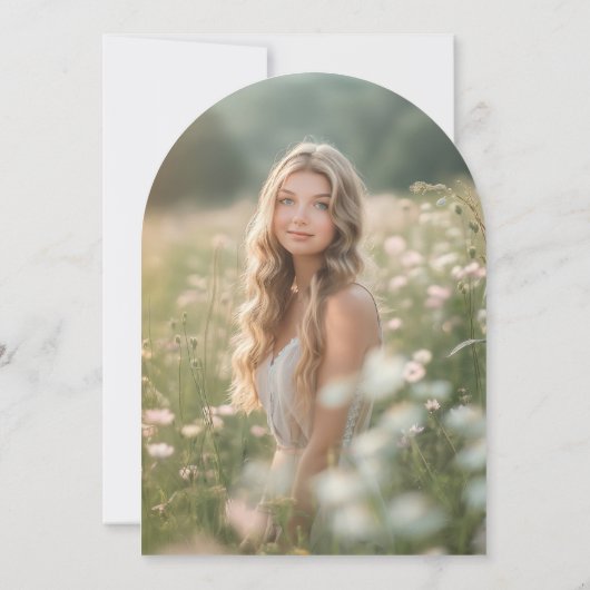 Pink Bow Bloemen Liefde in Bloom Arch Vrijgezellen Kaart (Achterkant)
