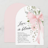 Pink Bow Bloemen Liefde in Bloom Arch Vrijgezellen Kaart (Voorkant / Achterkant)