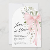 Pink Bow Bloemen Liefde in Bloom Arch Vrijgezellen Kaart (Voorkant)