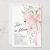 Pink Bow Bloemen Liefde in Bloom Vrijgezellenfeest Kaart (Voorkant)