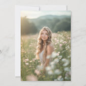 Pink Bow Bloemen Liefde in Bloom Vrijgezellenfeest Kaart (Achterkant)