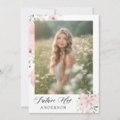 Pink Bow Bloemen Liefde in Bloom Vrijgezellenfeest Kaart (Achterkant)