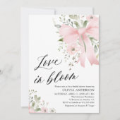 Pink Bow Bloemen Liefde in Bloom Vrijgezellenfeest Kaart (Voorkant)