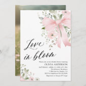 Pink Bow Bloemen Liefde in Bloom Vrijgezellenfeest Kaart (Voorkant / Achterkant)