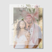 Pink Bow Bloemen Liefde in Bloom Vrijgezellenfeest Vellum Uitnodigingen (Offset (Koppel))