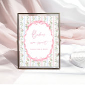 Pink Bow Bloemen Meisje Baby shower Baby's zijn Sw Poster