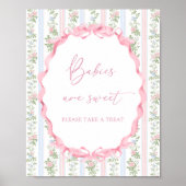 Pink Bow Bloemen Meisje Baby shower Baby's zijn Sw Poster (Voorkant)