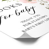 Pink Bow Bloemen Meisje Baby shower Boeken voor Ba Poster (Hoek)