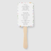 Pink Bow bloemenbruiloft programma fan Handwaaier (Achterkant)