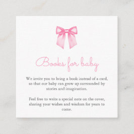 Pink Bow Boeken voor Baby Informatiekaartje