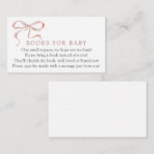 Pink Bow Boeken voor Baby Verzoek Informatiekaartje (Voorkant / Achterkant)