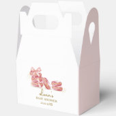 Pink Bow Bonjour Bébé French Macarons Baby shower Bedankdoosjes (Open)