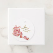 Pink Bow Bonjour Bébé French Macarons Baby shower Bedankjes Labels (In situ)
