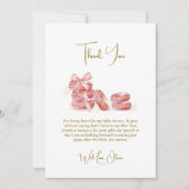 Pink Bow Bonjour Bébé French Macarons Baby shower Bedankkaart (Voorkant)