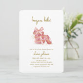 Pink Bow Bonjour Bébé French Macarons Baby shower Kaart (Staand voorkant)