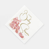 Pink Bow Bonjour Bébé French Macarons Baby shower Servet (Hoek)
