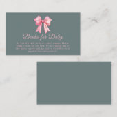 Pink Bow Books Baby shower Behuizing Kaart (Voorkant / Achterkant)