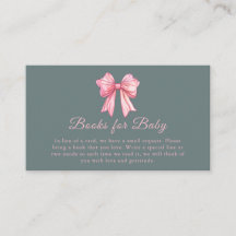Pink Bow Books Baby shower Behuizing Kaart