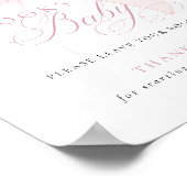 Pink Bow Books for Baby Shower Sign Poster (Hoek)
