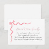 Pink Bow Books voor Baby Enclosure Kaart (Voorkant / Achterkant)