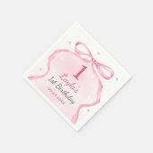 Pink Bow Boutique 1e verjaardagsfeestje Servet (Hoek)