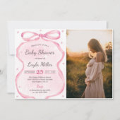 Pink Bow Boutique Baby shower Foto Kaart (Voorkant)