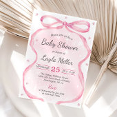 Pink Bow Boutique Baby shower Kaart