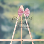 Pink bow bridal shower name date pastel stylish te acryl bord (Neutraal)