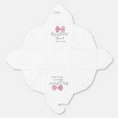 Pink bow bridal shower name date pastel stylish te bedankdoosjes (Ongevouwen)