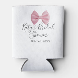 Pink bow bridal shower name date pastel stylish te blikjeskoeler