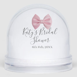 Pink bow bridal shower name date pastel stylish te sneeuwbol