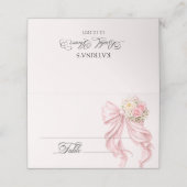Pink Bow Bridal Shower Place Card Plaatskaartje (Buitenkant ongevouwen)