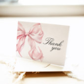 Pink Bow Bridal Shower Thank You Card Bedankkaart