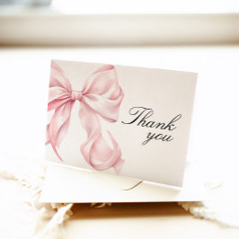Pink Bow Bridal Shower Thank You Card Bedankkaart