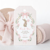 Pink Bow Bunny Rabbit Balloon Birthday Thank You Cadeaulabel