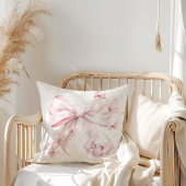 Pink Bow Butterflies Photo Kussen