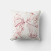 Pink Bow Butterflies Photo Kussen (Voorkant)