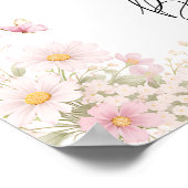 Pink Bow Butterfly Baby Shower Welcome Poster (Hoek)