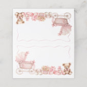 Pink Bow Carriage Baby Shower Appointment Card Afsprakenkaart (Buitenkant ongevouwen)