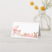 Pink Bow Carriage Baby Shower Appointment Card Afsprakenkaart (Achterkant)