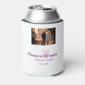 Pink bow cheers to 50 years anniversary wedding  blikjeskoeler (Blikje Achterkant)