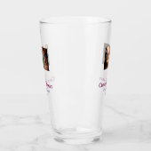 Pink bow cheers to 50 years anniversary wedding  glas (Links)