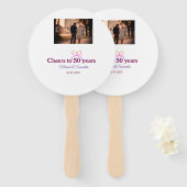 Pink bow cheers to 50 years anniversary wedding  handwaaier (Voorkant en achterkant)